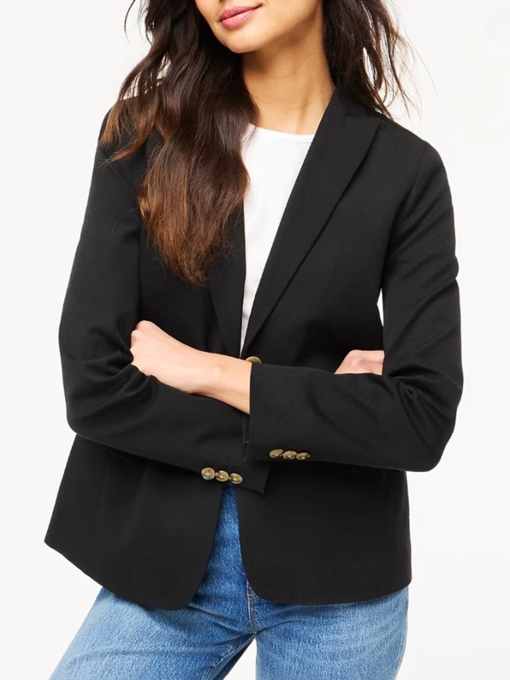 New J.Crew Cotton Blend 2-Button Blazer Black 2 $198